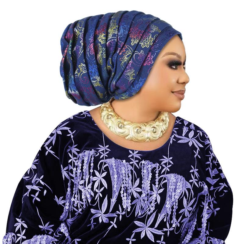 Mode mariage Geles africain couvre-chef Auto Gele Turbans pour femmes tissu musulman chapeaux casque femme bandeau