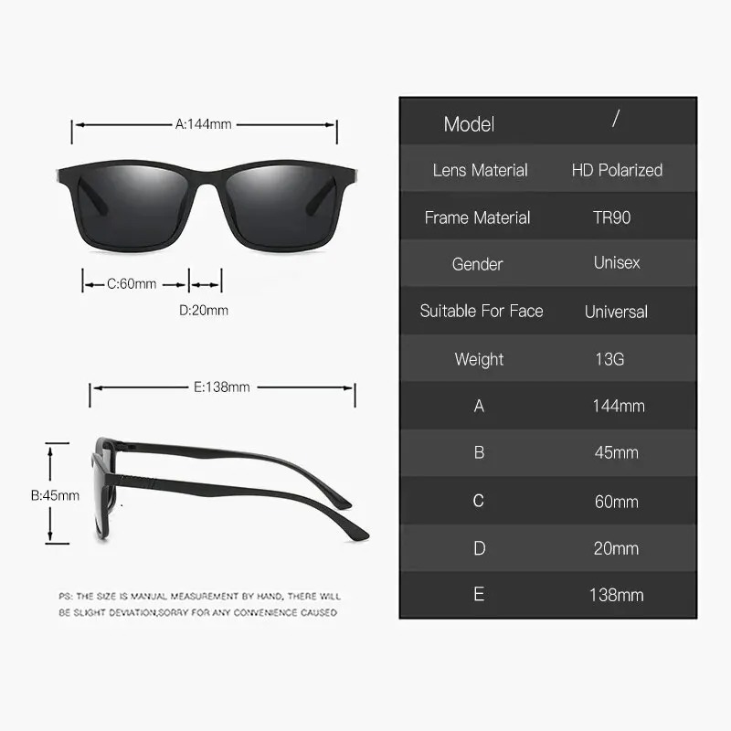 Lunettes de soleil polarisées de luxe pour hommes, monture carrée Vintage à la mode, ultra légère, pour la conduite et la pêche, UV400