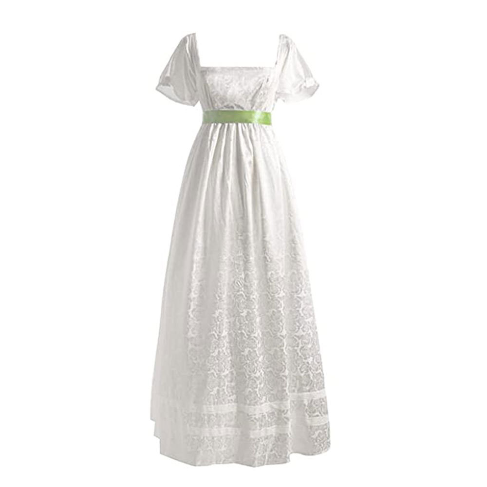 Femmes médiévales Corset victorien femmes Vintage col carré robe longue blanc Kate Sharma régence robe époque de la guerre civile robe