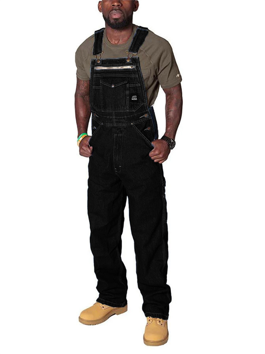 Jeans Cargo pour Homme, Salopette en Denim à la Mode, Pantalon à Bavette Respzed, Streetwear Droit