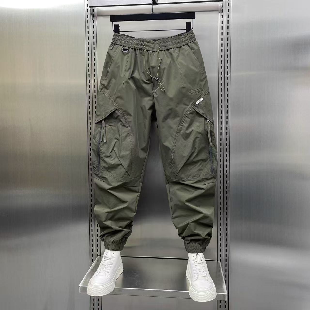 2025 nouveau pantalon de Jogging homme automne vert noir pantalon décontracté ample S-3XL Style américain haute rue pantalon hommes vêtements