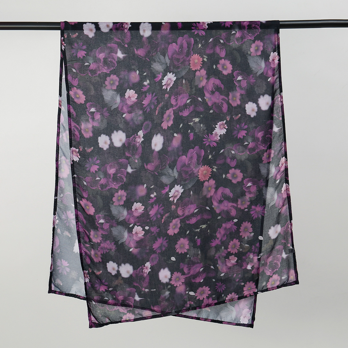 Nouveau Foulard Hijab en Coton Imprimé Tendance pour Femme, Châle Long Effet Aquarelle, Voile de Tête pour Ramadan et Aïd 180*70cm
