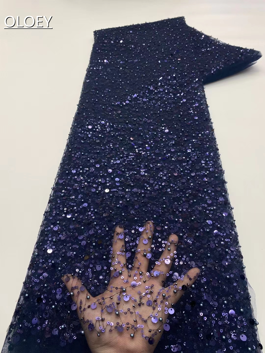Tissu de dentelle africaine élégante brodée de perles et de sequins nigériens pour mariage et fête 2026 XZX3266