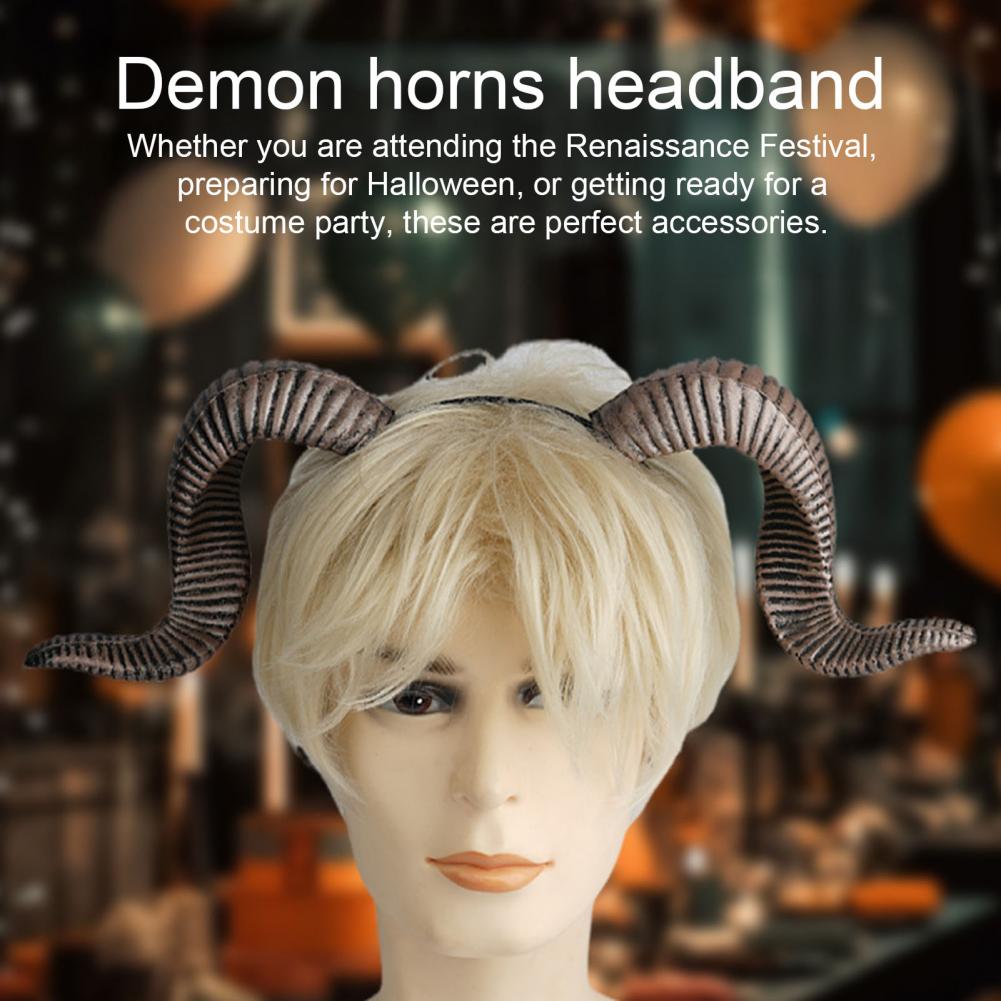 Bandeau en corne de chèvre, cornes du diable gothiques, cerceau pour cheveux, accessoires pour cheveux, pour fête d'halloween, événements de Cosplay