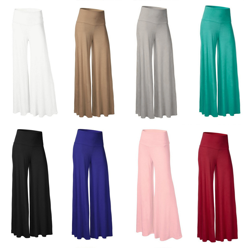 Pantalon Palazzo doux à jambes larges pour femmes, fin, extensible, taille haute, coréen, décontracté, ample, surdimensionné, pantalon de sol, printemps été