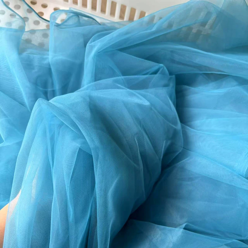 Série Bleue Tissu en maille douce pour DIY, rideaux de fête de mariage, décoration de chaise, couture et confection de vêtements