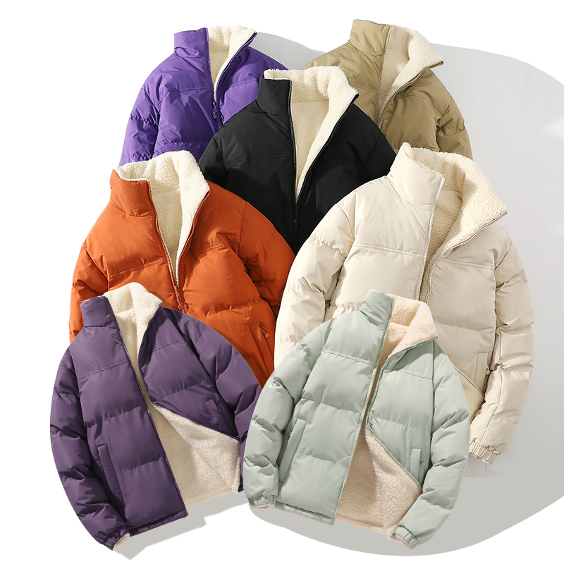 Style coréen à la mode vêtements d'hiver hommes Parkas laine manteau chaud coupe-vent épais manteau col montant multicolore hommes qualité manteau