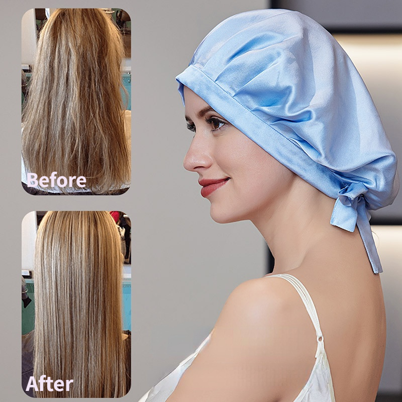 100% Bonnet en soie pour femmes, Turban en soie de mûrier pour cheveux, Bonnet de nuit, perte de cheveux, sommeil naturel, Pure soie, bandeau pour cheveux