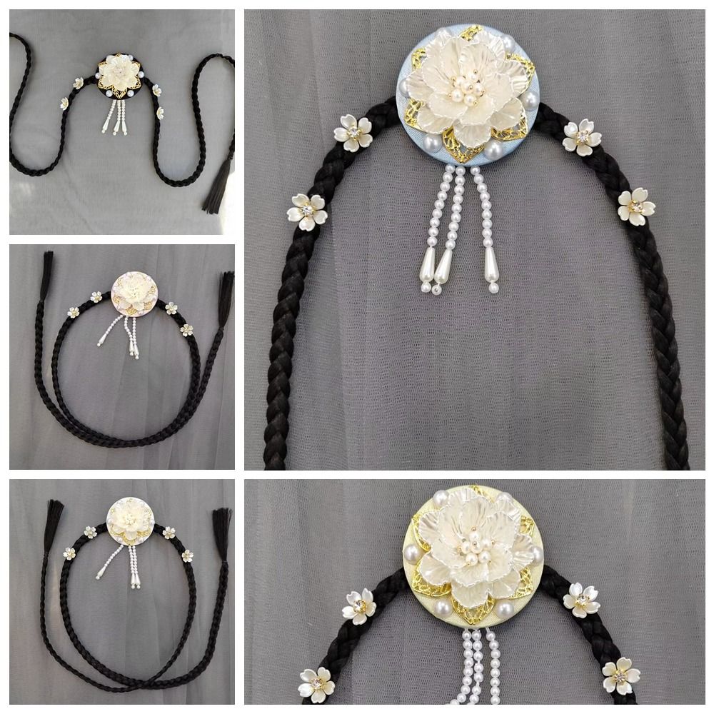Mode fleur Hanbok perruque coiffure gland traditionnel corée Style ethnique bandeau élégant classique scène danse cheveux cerceau filles