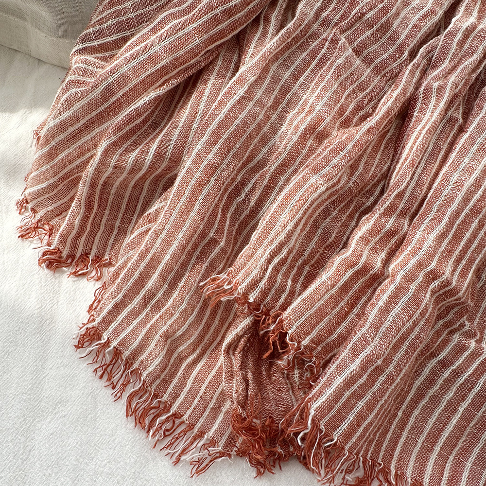 Écharpe en lin de coton pour hommes, écharpes rayées pour hommes, foulard chaud de la présidence, châle rond, accessoires masculins, mode, automne, hiver