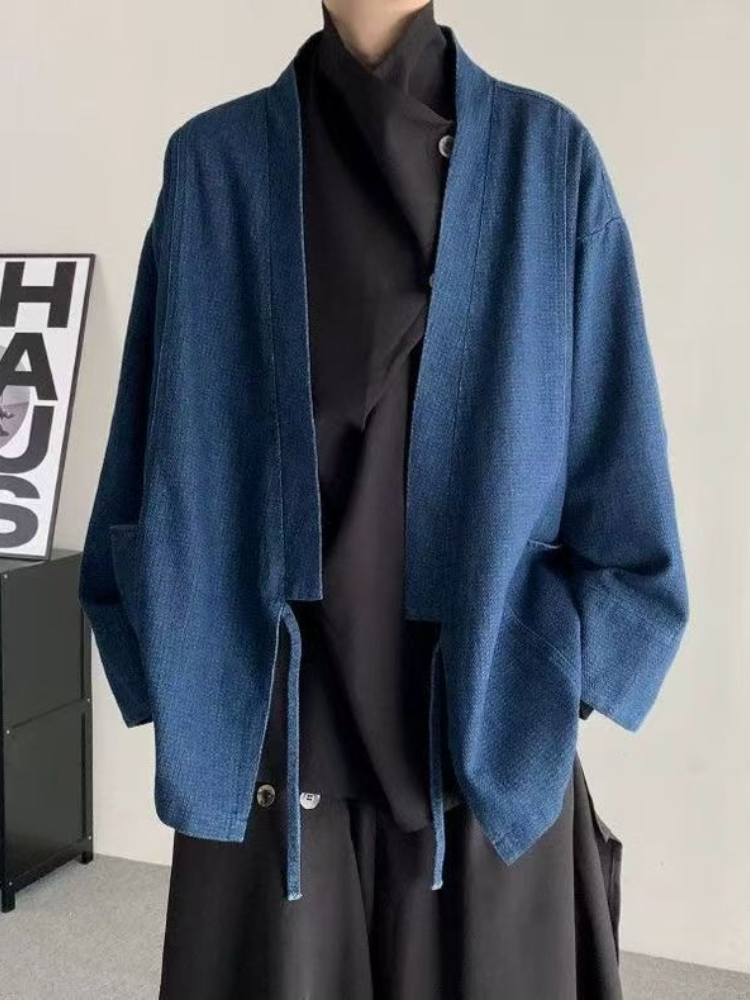 Manteau en jean Vintage de Style japonais pour hommes et femmes, unisexe, surdimensionné, quotidien, tendance, printemps-automne, veste en jean, Cardigan à manches longues
