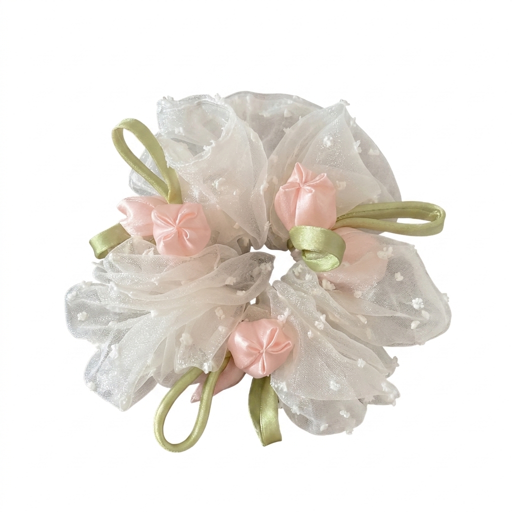 Chouchous extra larges en forme de tulipe pour coiffures chignon avec tissu en maille hautement élastique