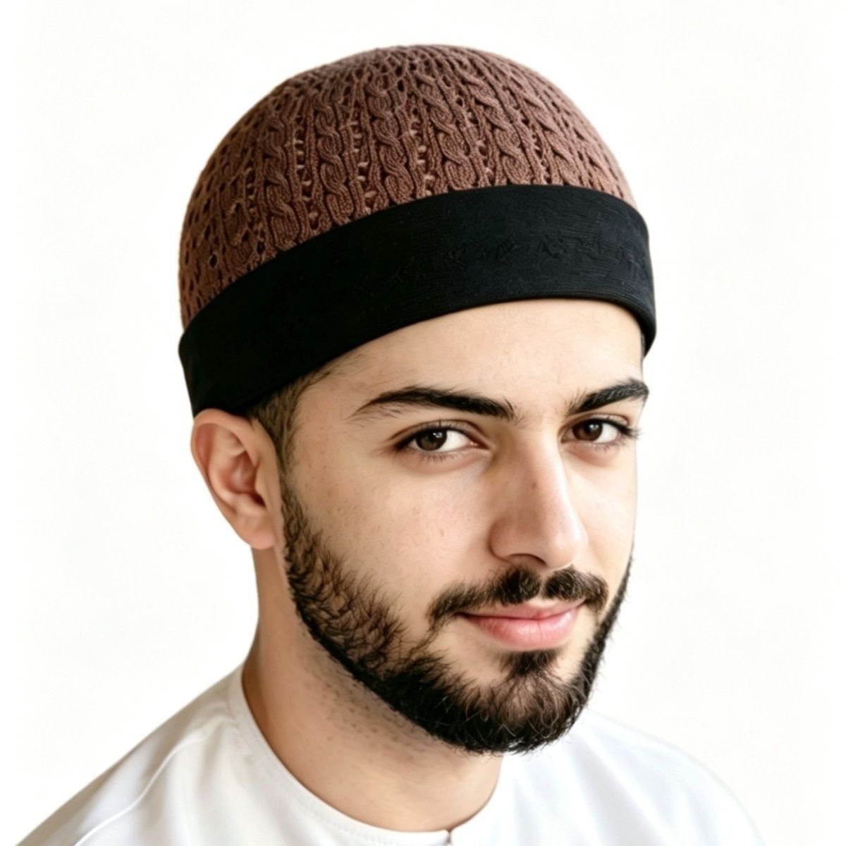 Chapeaux musulmans pour hommes, bonnets de prière tricotés en maille, Kufi Kippah, style islamique, Arabie Saoudite, juif, été 0789
