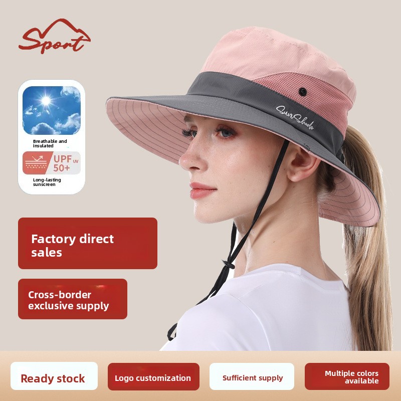 Chapeau de soleil à large bord avec protection UV50, respirant, réglable, avec rabat pour le cou, pour la pêche en plein air, la plage, les voyages, casquette de soleil décontractée pour hommes et femmes