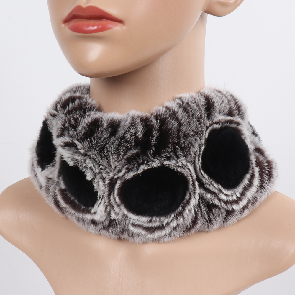 Nouveau hiver femmes élasticité réel Rex lapin fourrure écharpe naturel chaud fourrure foulards dame tricoté réel Rex fourrure de lapin bandeau silencieux