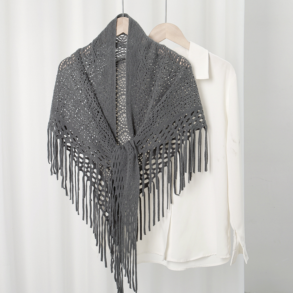Écharpe tricotée multidirectionnelle pour femmes, châle Bandana à pampilles, Style Boho pour les voyages toutes saisons, nouvelle collection 2025