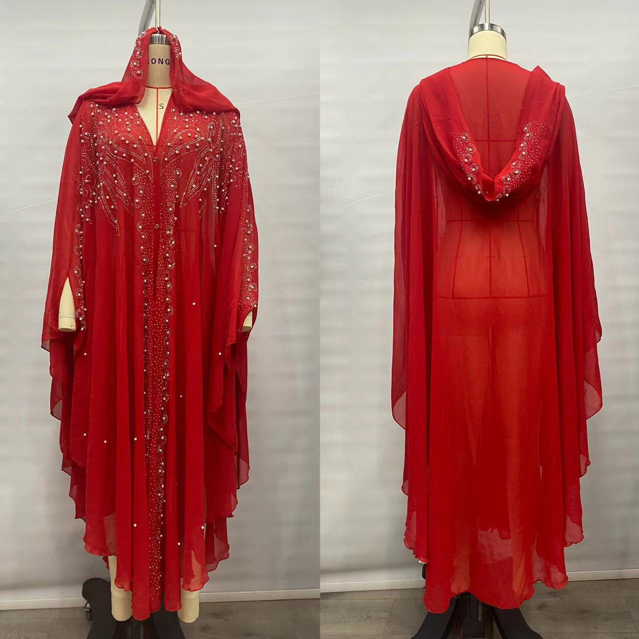 Robe Abaya caftan musulmane pour femmes, Hijab, Kimono, en mousseline de soie, à capuche, vêtements islamiques, tenues de dubaï, 2026
