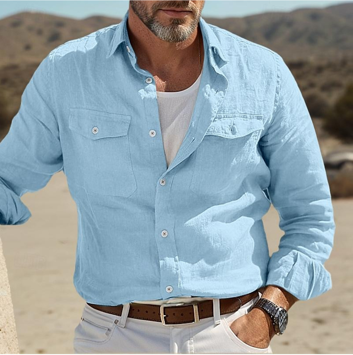 Chemises pour hommes chemises pour homme chemise en lin chemises chemise en lin pour hommes chemise pour hommes homme d'affaires Gentleman chemises en jean