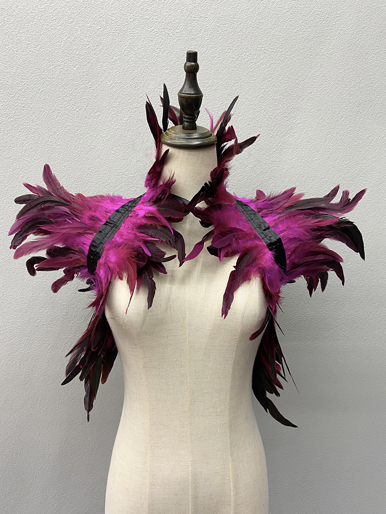 Châle haussements d'épaules en plumes naturelles pour femmes, enveloppes de plumes de luxe, cosplay d'Halloween noir, punk sexy, gothique