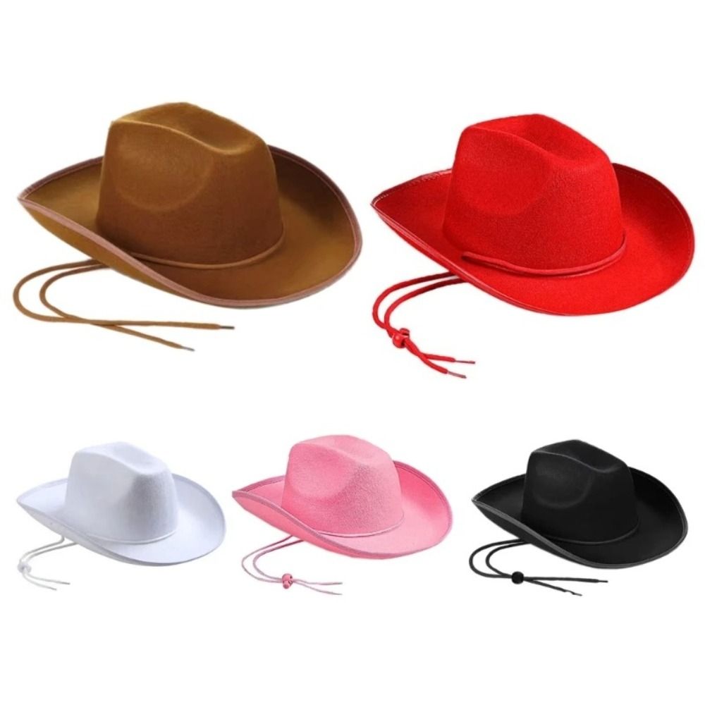 Chapeau de cowboy en feutre pour homme, accessoire de mode pour fête costumée, spectacle, cosplay, enterrement de vie de jeune fille, style princesse