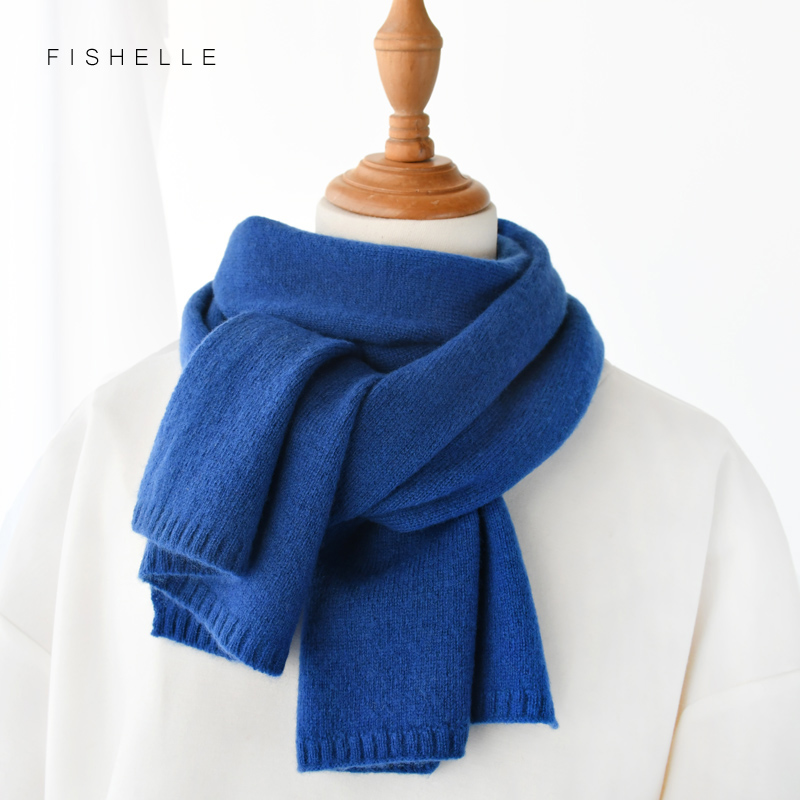 Écharpe en laine pour femmes et hommes, couleur unie, chaude pour l'hiver, tricotée, courte et fine, écharpe pour femmes adultes, enfants, cadeau de Noël et de Nouvel An.