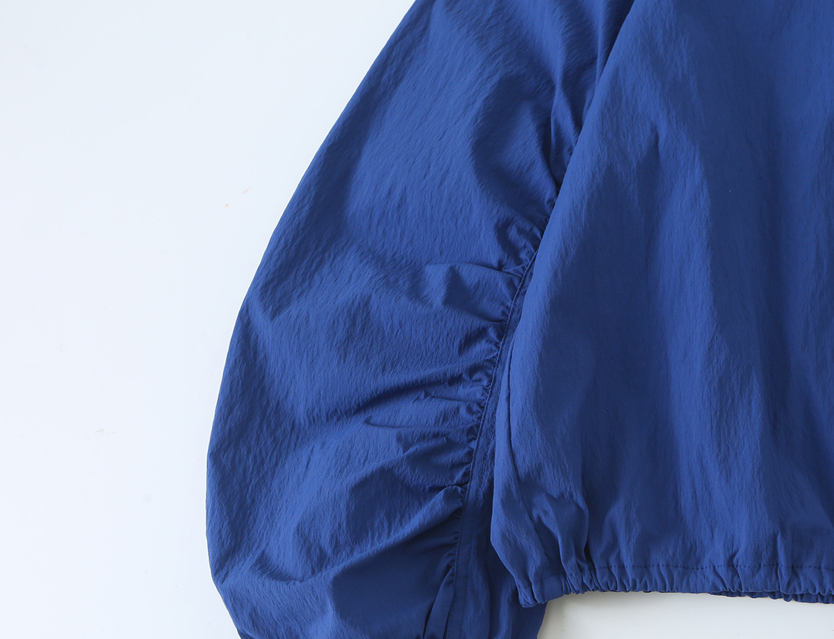 BSAY Nouvelle Veste Courte Décontractée pour Femme, Style Bureau, Boutonnée, Col Montant, Manches Froncées, Ourlet à Cordon de Serrage, Coupe Ample, Manteau Quotidien