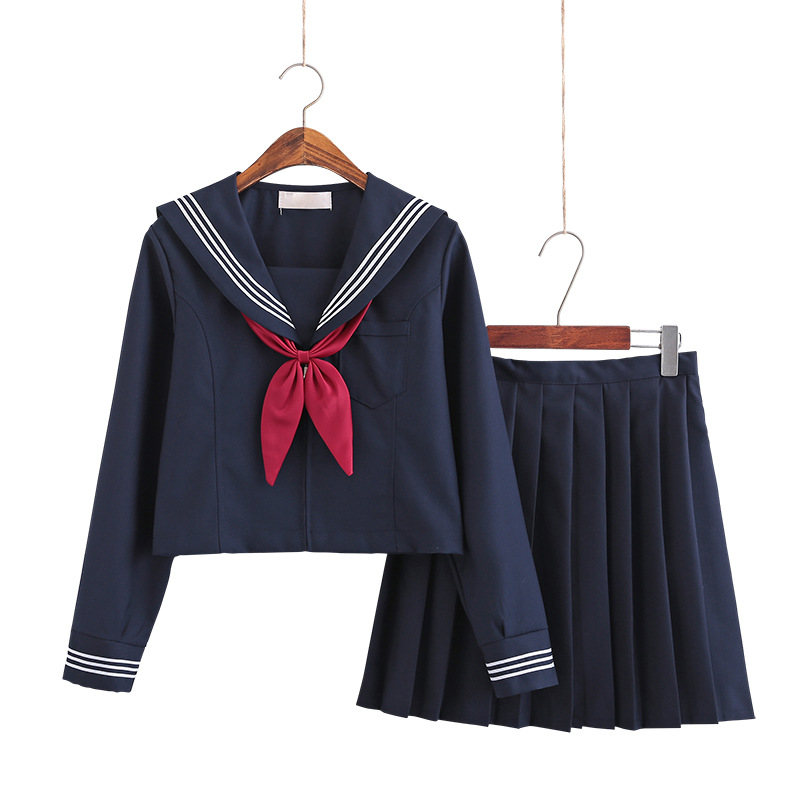 Uniformes japonais JK grande taille S-5XL, 8 tailles, robes d'école pour filles, veste de costume de marin bleu marine, uniformes de collège