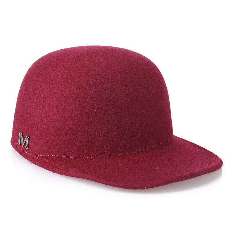 QBHAT – chapeau Fedora en laine pour femmes, chapeau avec lettre M, classique, en forme de dôme, pour l'extérieur, chaud, à la mode