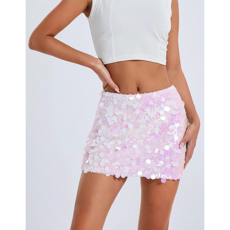 Mini-jupe sexy à sequins pour femme, jupe courte moulante tendance style A, tenue de soirée Y2K pour l'été