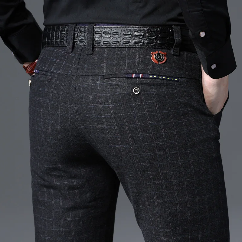 Printemps automne nouvelle mode hommes pantalons décontractés de haute qualité marque pantalons d'affaires vêtements masculins coton pantalons formels hommes vêtements