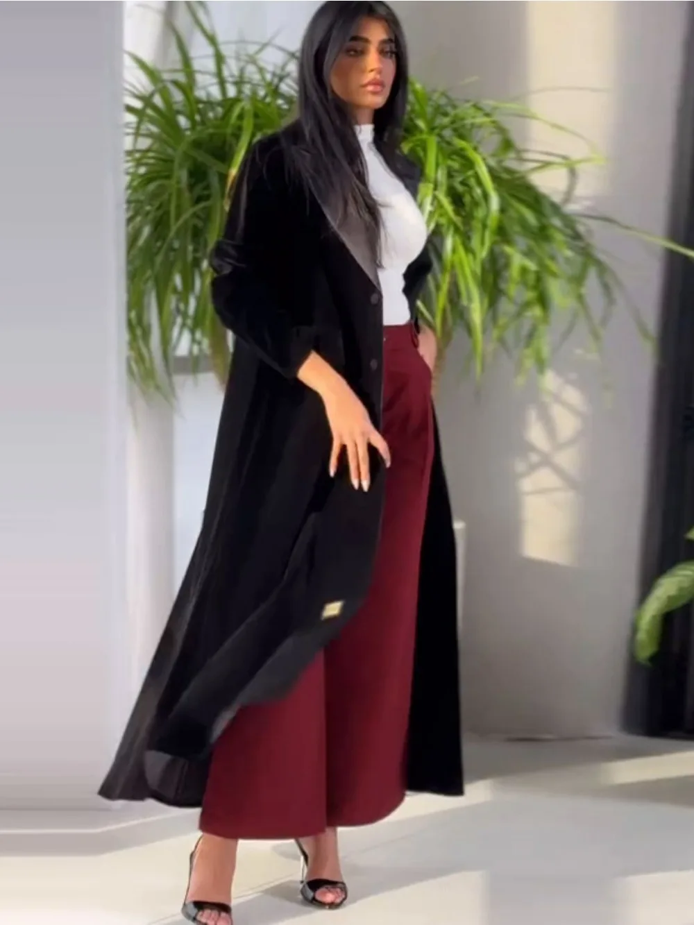 Pardessus à boutonnage simple pour femmes musulmanes, abaya, Eid, revers, marocain, dubaï, caftan, arabe, décontracté, long