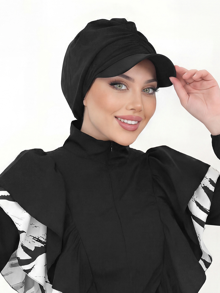 Casquette de baseball pour femmes musulmanes, hijab noir uni, turban, couvre-chef islamique quotidien, foulard modeste pour les sports de plein air et le quotidien