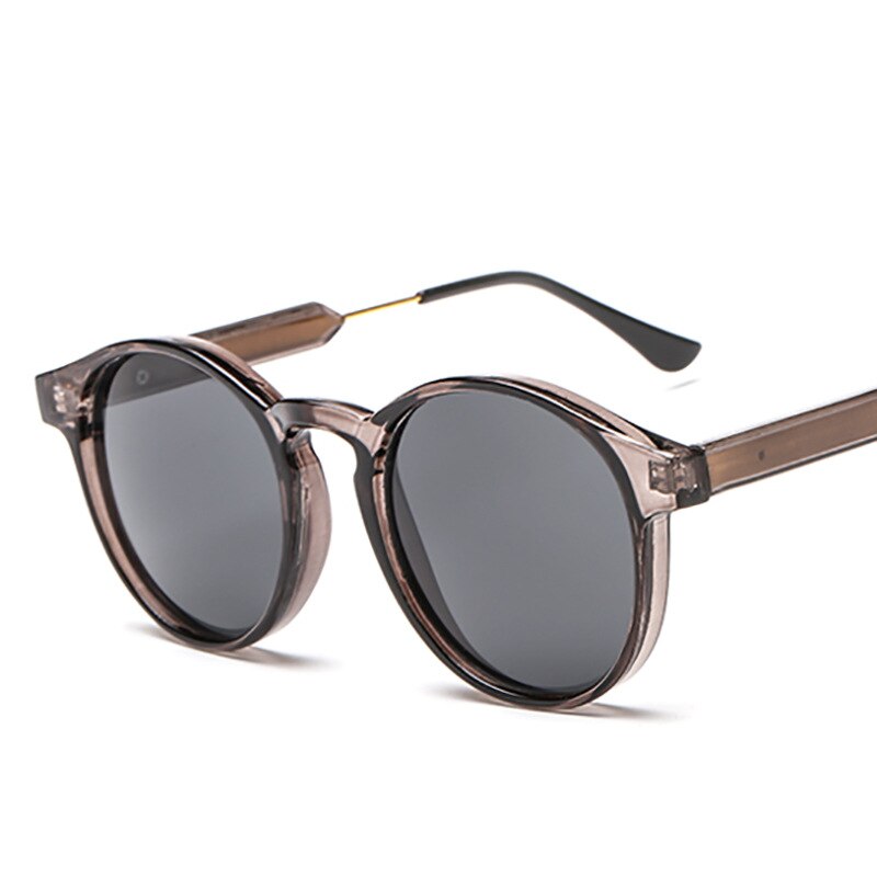 Lunettes de soleil rondes rétro pour hommes et femmes, design de marque, transparentes, UV400, 2023