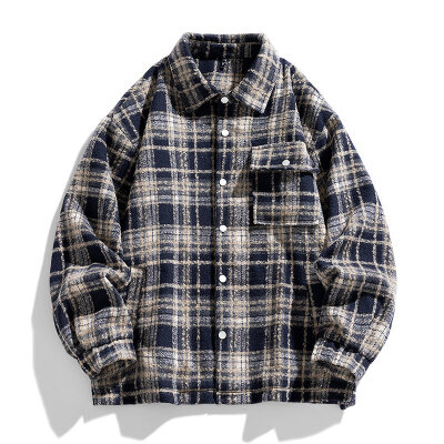 Veste à carreaux Vintage japonaise pour hommes, manteau de marque à la mode, ample, grande taille, décontracté, pour étudiants, Couple, manteau quotidien, nouvelle collection 2024