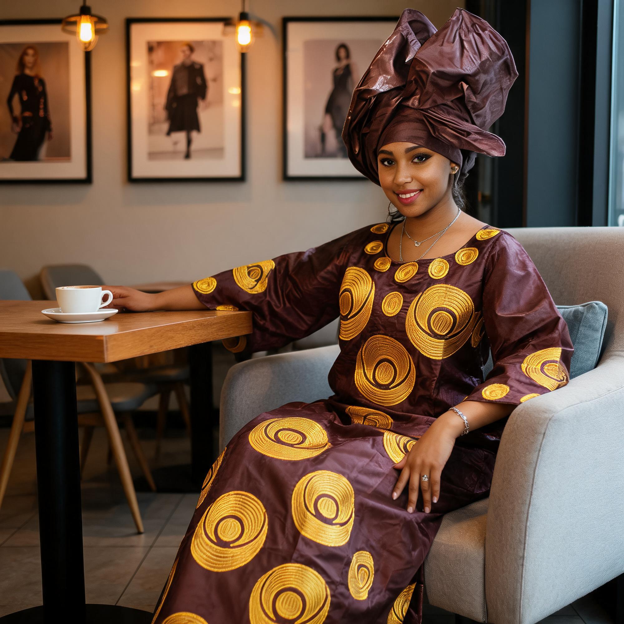 Robe africaine pour femmes, abaya brodée, grande taille, élégante, pour fêtes et cérémonies