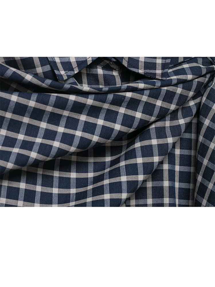 HH Femme 2026 Chemise à carreaux polyvalente à revers et manches longues, style décontracté chic, boutonnage simple
