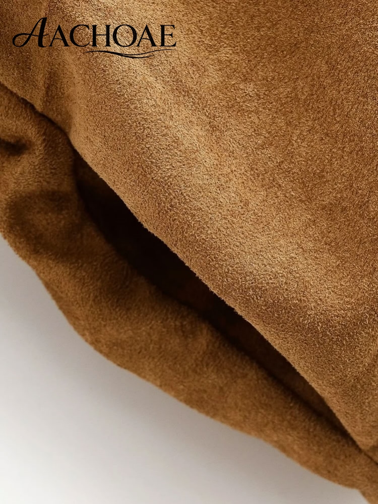 Veste en Faux Daim pour Femme, Coupe Ample, Ouverte sur le Devant, Style Minimaliste, Vêtement d'Extérieur Décontracté, Automne Hiver