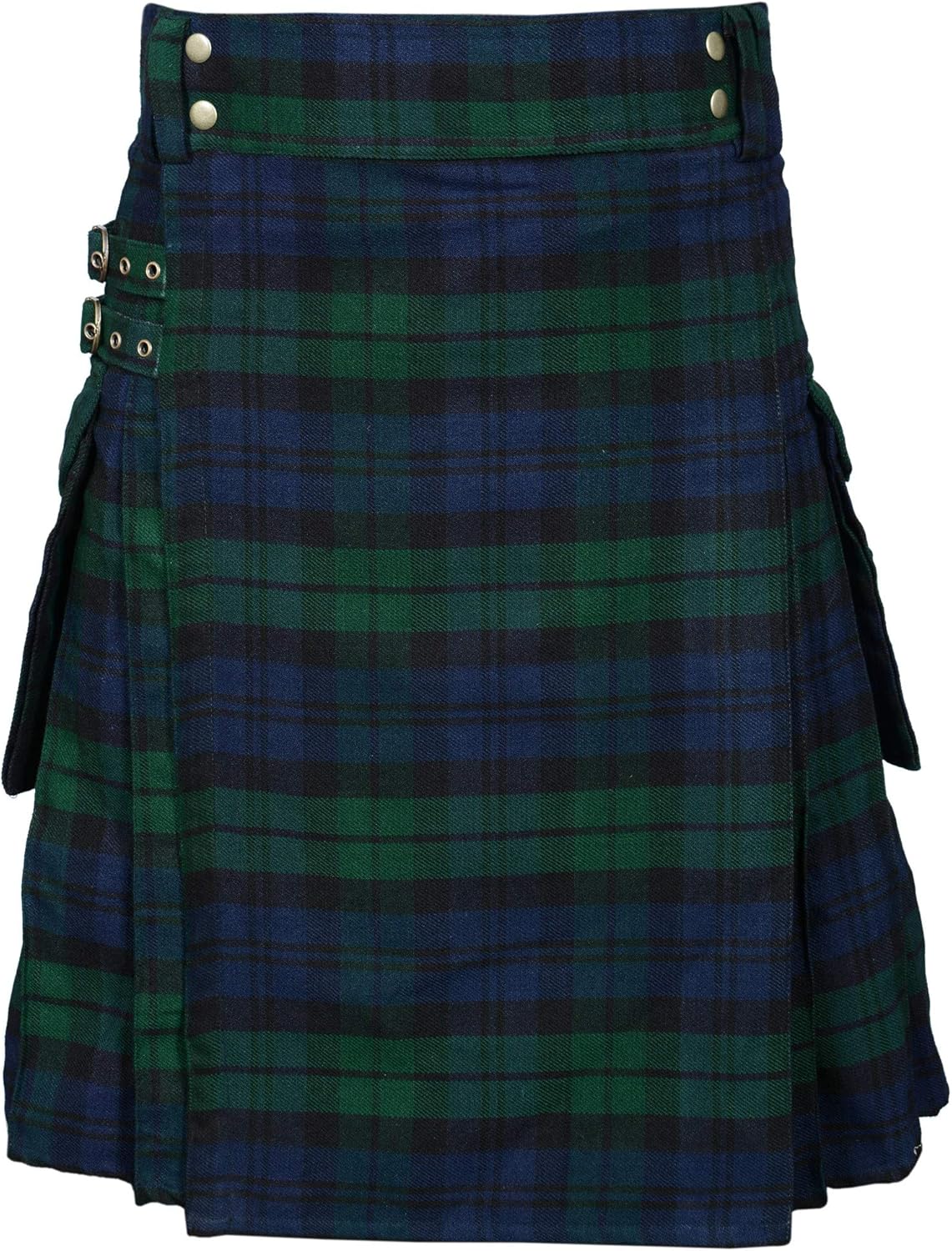 Haute qualité mode hommes Cool poche Kilts couleur unie gothique Kilt Vintage guerrier Cargo Kilt métal ceinture jupe plissée