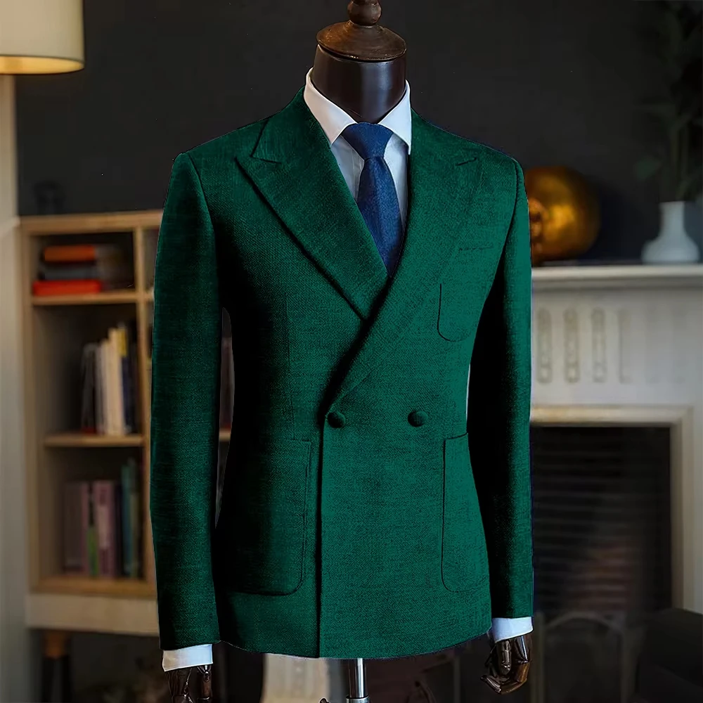 Blazer de luxe pour homme, 1 pièce, veste de costume à simple boutonnage, classique, pour occasions formelles, vêtements masculins de haute qualité, manteaux sportifs