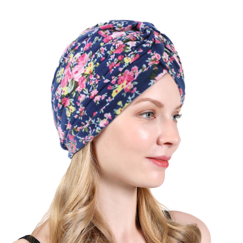Nouveau Turban à Nœud Imprimé Floral, Bandana, Bonnets Chimio pour le Cancer, Bandeaux Élastiques pour Cheveux, Sous-Hijabs, Turbante