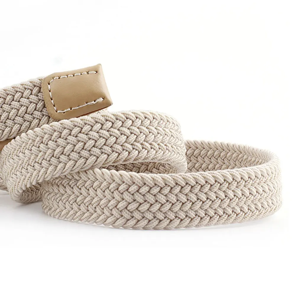 Hommes femmes décontracté tricoté boucle ardillon ceinture tissé toile élastique extensible tressé Stretch ceintures plaine sangle sangle