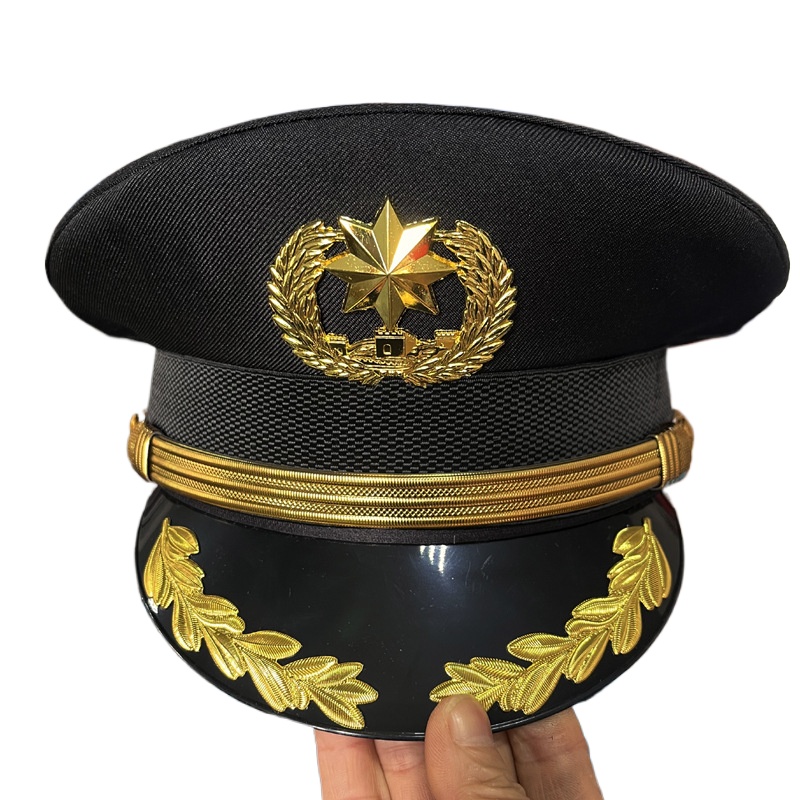 Chapeau militaire grande taille 61 cm pour homme, casquette d'officier allemand à large bord, chapeau de soleil pour fête d'Halloween, uniforme de police, chapeau militaire pour femme