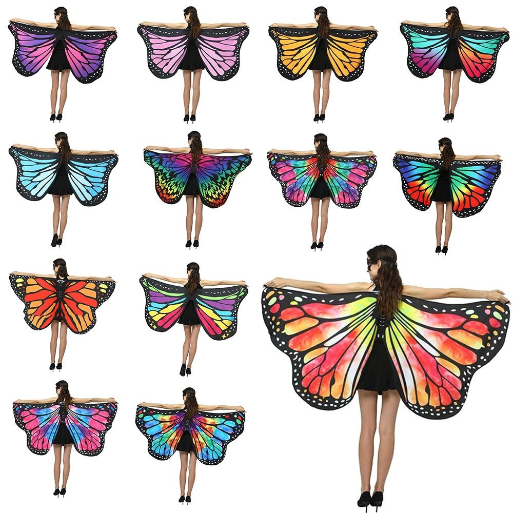 Cape papillon en polyester pour femme, ailes de papillon, déguisement de scène, châle, Everak, costume de paupières, 150x70cm, 1PC