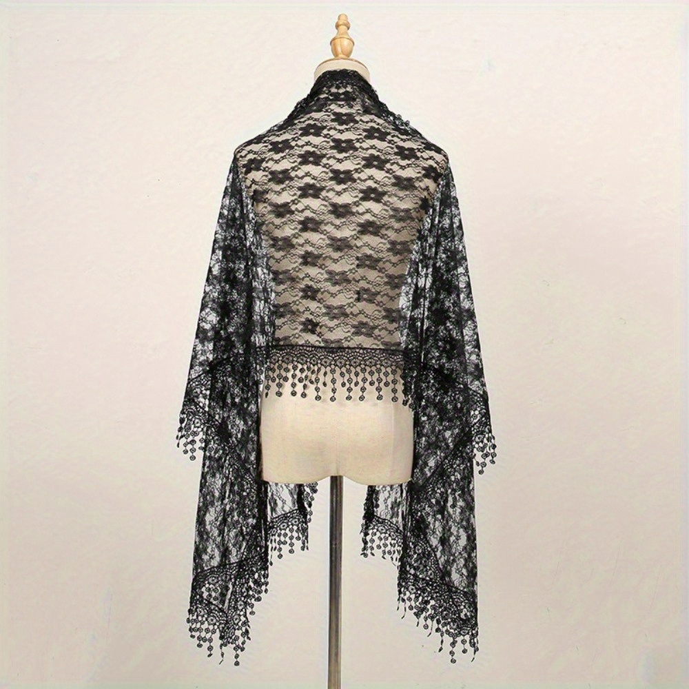 1 pièce Écharpe châle longue en dentelle unie à franges pour femme, nouveau design, pour robe de soirée, pashmina de mariage, hijab, foulard, bandana