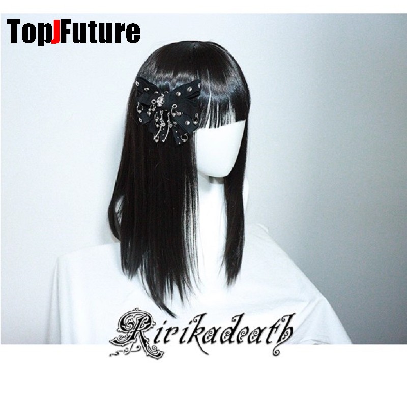 Serre-têtes et épingles à cheveux originaux pour femme, style Subculture Punk Y2K, multi-couches, Harajuku Gothique, avec rivets, squelette, papillon et nœud
