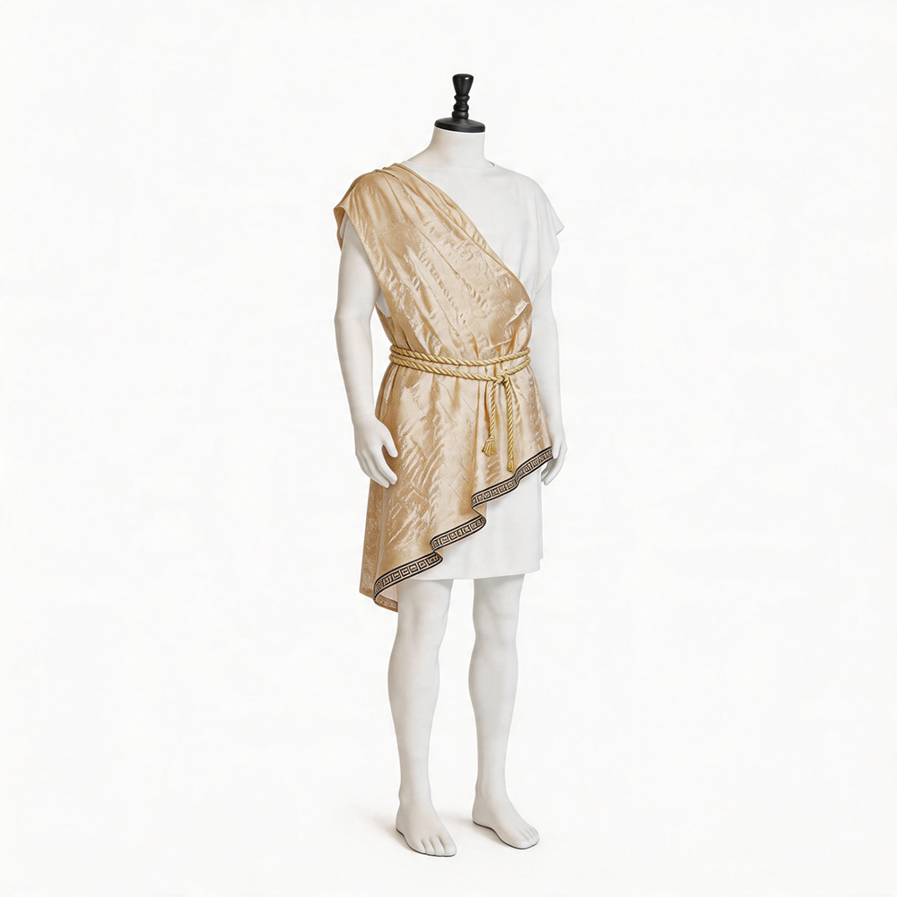 Costume de dieu grec antique pour homme, ensemble de robe dorée de César romain, tenue de cosplay pour Halloween, mythologie, dieu olympien, scène, fête