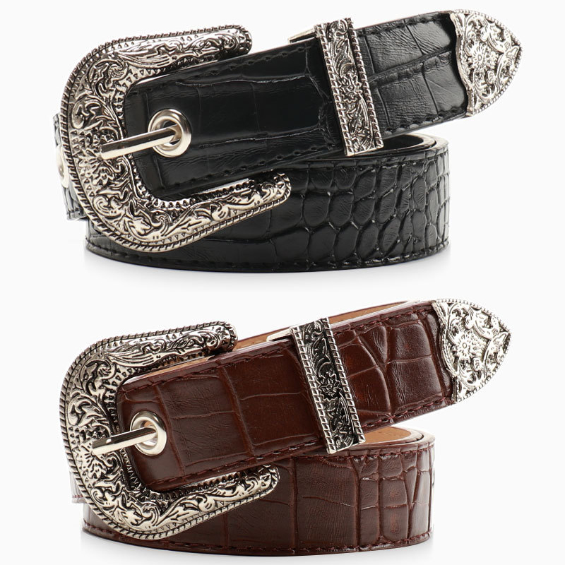 Ceinture gothique rétro noire pour femmes, accessoires pour jeans décontractés, Hip Hop Y2k, boucle ardillon pour filles, ceinture en cuir Pu
