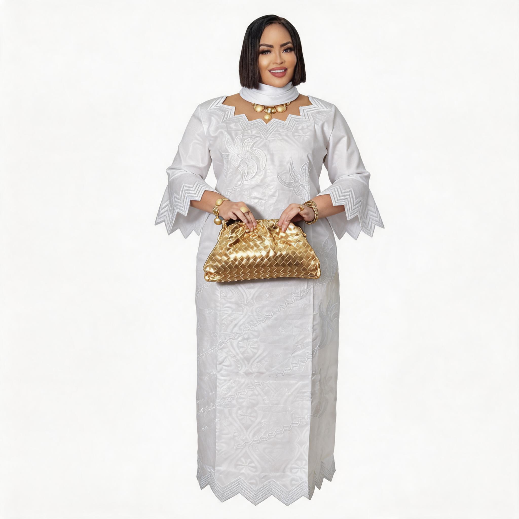 Robe africaine pour femmes, abaya brodée, grande taille, élégante, pour fêtes et cérémonies