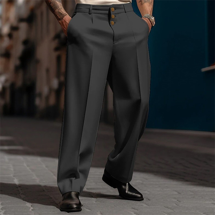 Pantalon de jogging formel droit confortable pour hommes, pantalon d'affaires, pantalon social décontracté, vêtements masculins larges et longs, mode