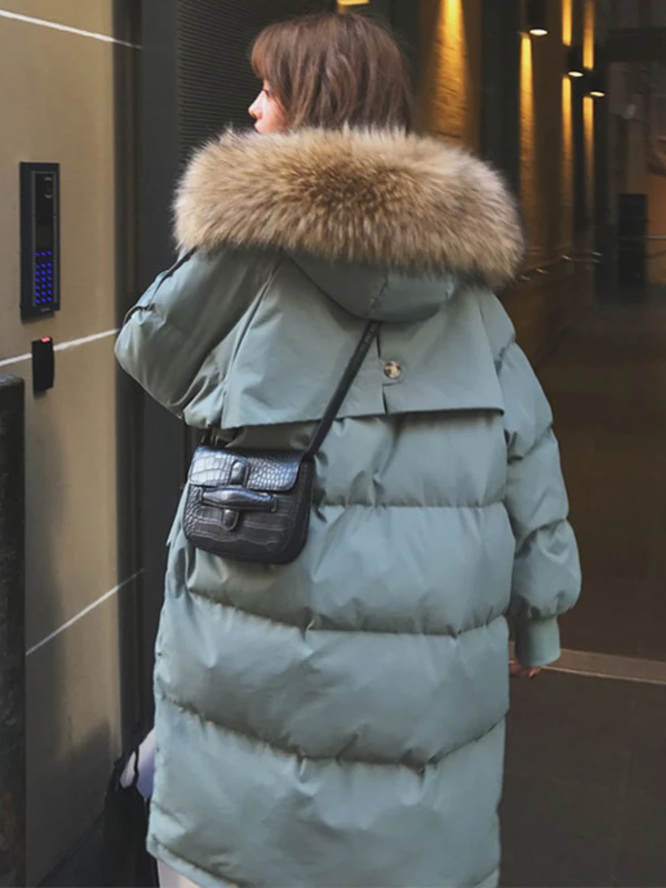 Doudoune longue en coton pour femme, vêtements vintage, manteau chaud, vêtements optiques monochromes, parkas surdimensionnées, automne et hiver
